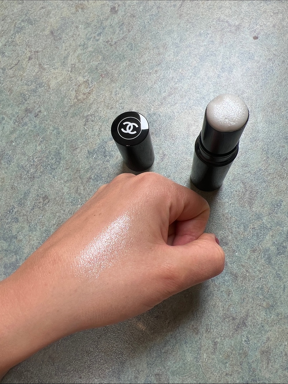 CHANEL Cream Highlighter Stick in shade Perlescent, half used, no box